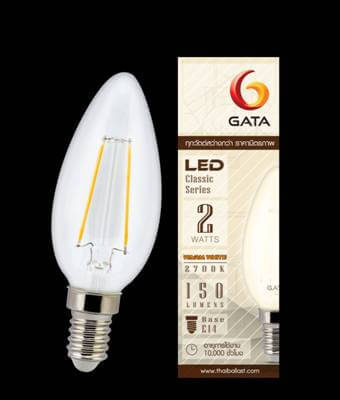 หลอด LED คลาสสิค ขั้ว E14 เเสง Warm (เเบบจำปา)