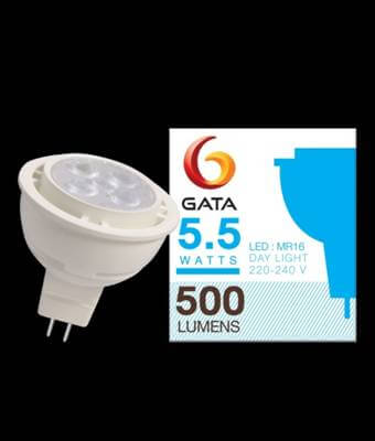 หลอด LED 5.5W MR16 ต่อตรง 230V ขั้ว GU5.3